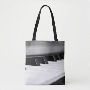 Bolso De Tela Teclas de piano en blanco y negro en un teclado