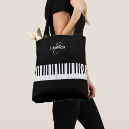 Bolso De Tela Teclas de Piano Instrumento Musical Monogramado