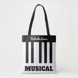 Bolso De Tela Teclas de piano personalizadas Instrumento musical