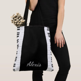 Bolso De Tela Teclas de piano y nombre