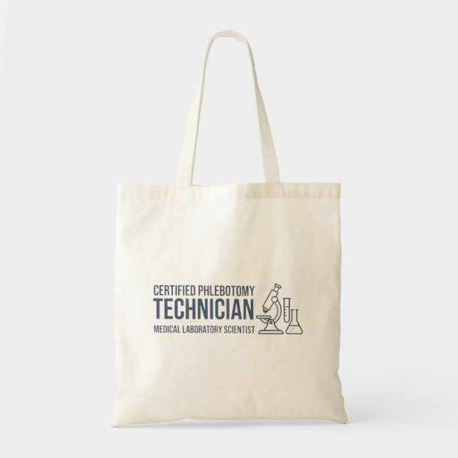 Bolso De Tela Técnico de Flebotomía Certificado Orgullo Profesio (Frente)