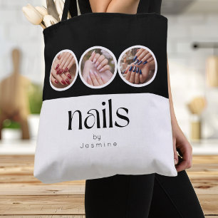 Bolso De Tela Técnico de uñas negro y blanco 3 Foto Promocional