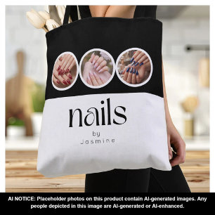 Bolso De Tela Técnico de uñas negro y blanco 3 Foto Promocional