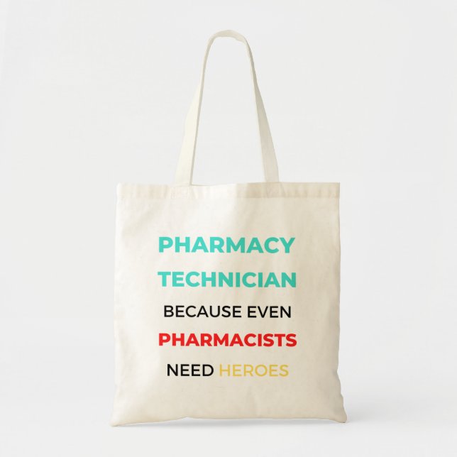 Bolso De Tela Técnico Farmacéutico Porque Incluso Farmacéuticos  (Frente)