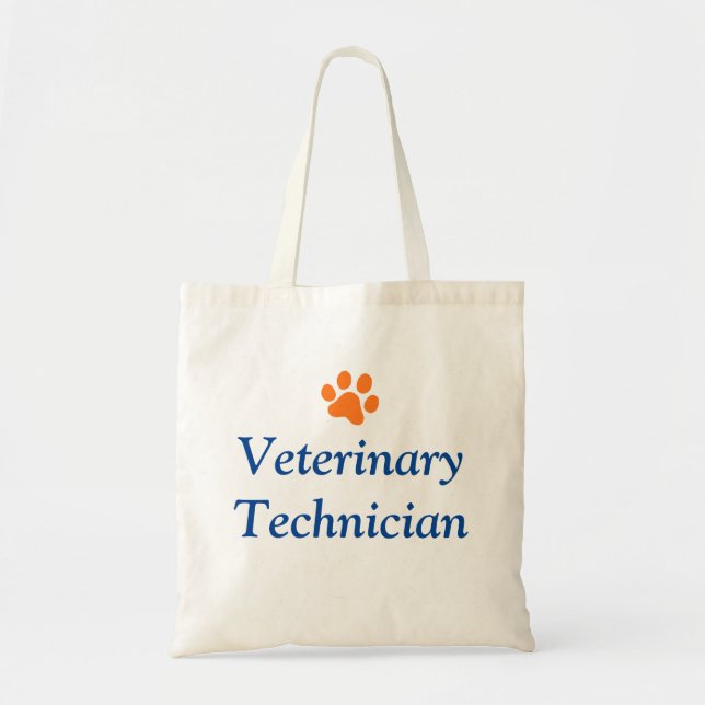 Bolso De Tela Técnico veterinario con la impresión anaranjada de (Frente)