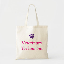 Bolso De Tela Técnico veterinario con la impresión púrpura de la