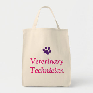Bolso De Tela Técnico veterinario con la impresión púrpura de la