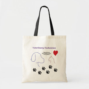 Bolso De Tela Técnico veterinario - impresiones de la pata en m