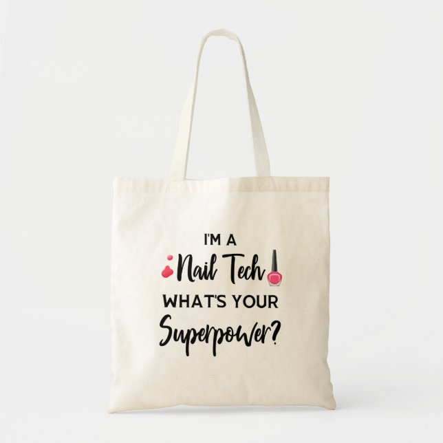 Bolso De Tela Tecnología de clavos con superpoderes (Frente)