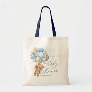 Bolso De Tela Teddy Bear Blue Balloons Tote Bag