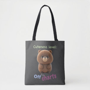 Bolso De Tela Teddy Bear Cuteness Level Cute Adorable Funny