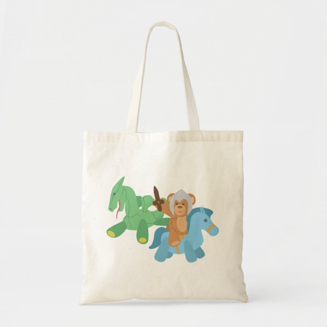Bolso De Tela Teddy Bear Knight (Frente)