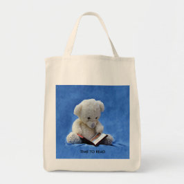 Bolso De Tela Teddy Ose tiempo para leer animal azul relleno