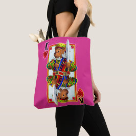 Bolso De Tela Teddy Oso Rey de Corazones