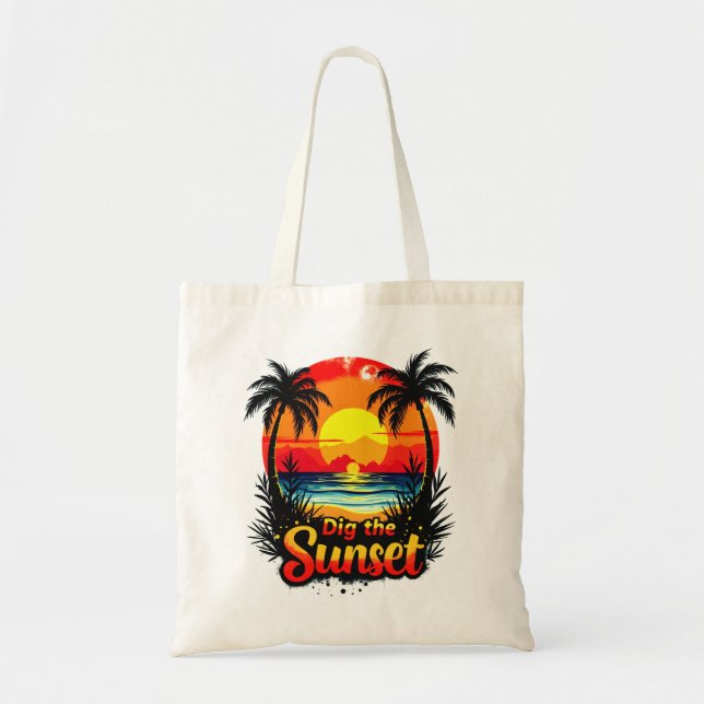 Bolso De Tela Tee de voleibol Dig the Sunset - Perfecto para los (Frente)