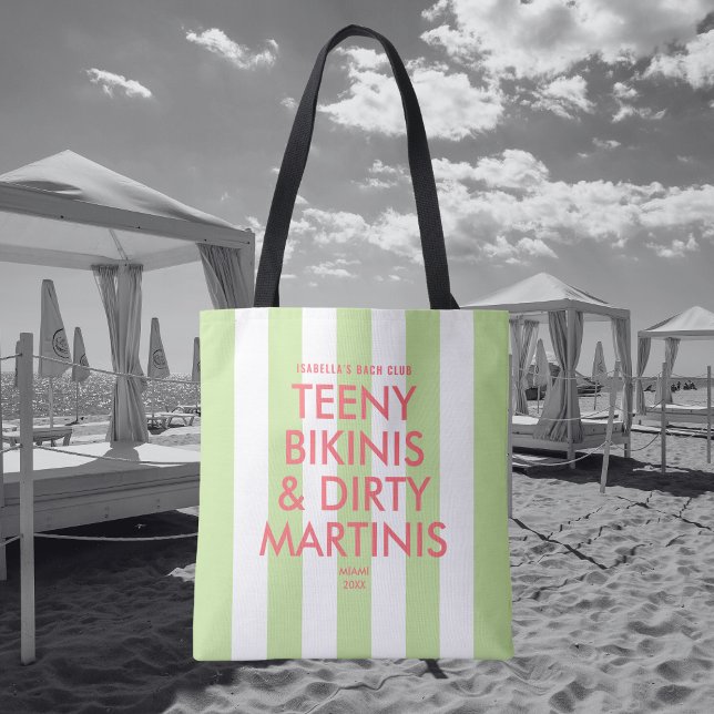 Bolso De Tela Teeny Bikinis y Dirty Martinis Bach Club Stripe (Subido por el creador)