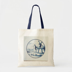 Bolso De Tela Teja azul tradicional holandesa