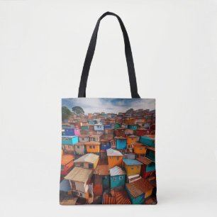 Bolso De Tela Tejados Vibrantes - Arte Comunitario Urbano
