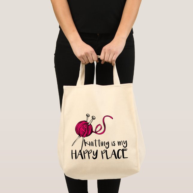 Bolso De Tela Tejer es mi lugar feliz (Anverso (producto))