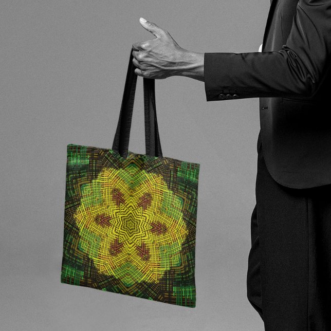 Bolso De Tela Tejer Mandala amarillo verde y Naranja (Subido por el creador)
