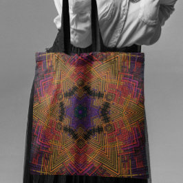 Bolso De Tela Tejer Mandala Naranja amarillo y morado