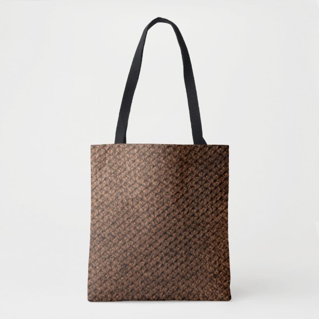 Bolso De Tela Tejido arruinado: Elegancia marrón oscura (Anverso)