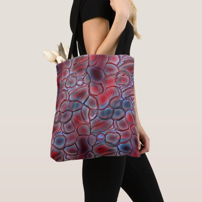 Bolso De Tela Tejido de células rojas con bombilla suave o infla (Detalle)