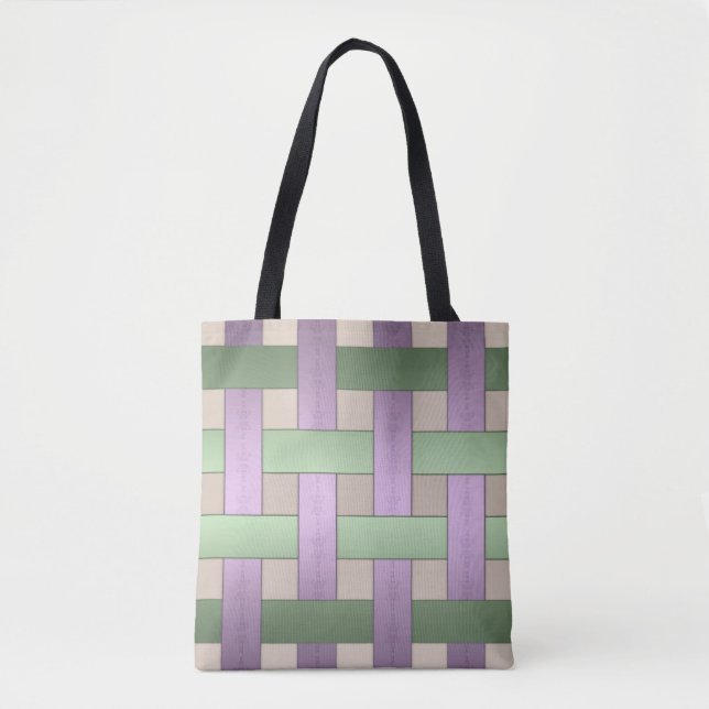 Bolso De Tela Tejido de cesta, cinta (Anverso)