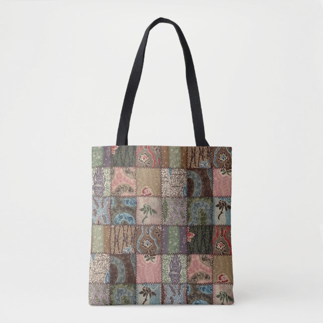 Bolso De Tela Tejido de corte de campo, textura 3D. (Anverso)