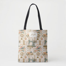 Bolso De Tela Tejido de coser monogramado personalizado
