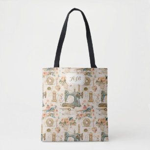 Bolso De Tela Tejido de coser monogramado personalizado
