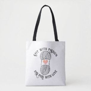 Bolso De Tela Tejido De Lema Con Pasillo Con Amor
