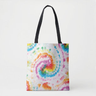 Bolso De Tela Tejido espiral, patrón de giro arco iris