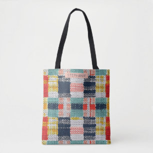 Bolso De Tela Tejido vibrante - Patrón retro Boho controlado