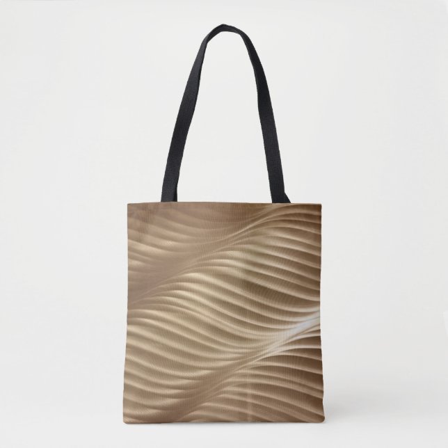 Bolso De Tela Tejidos de rayas marrones y blancas (Anverso)