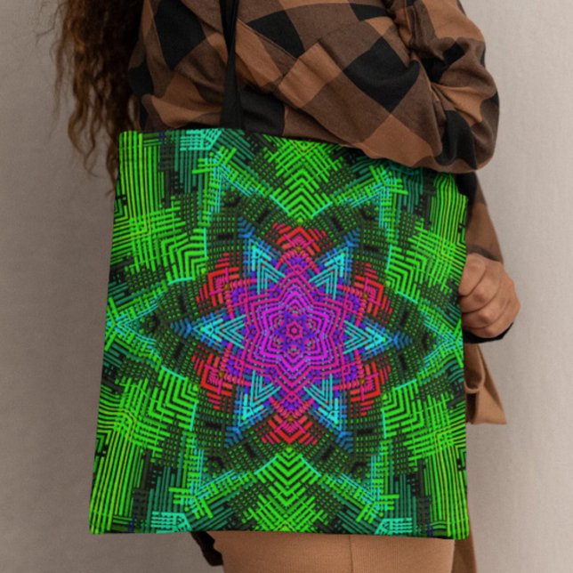 Bolso De Tela Tejidos Mandala Azul rosa y Verde (Subido por el creador)