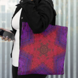 Bolso De Tela Tejidos Mandala rojo y morado