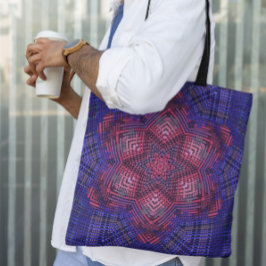 Bolso De Tela Tejidos Mandala rosa y azul