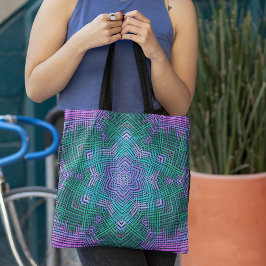 Bolso De Tela Tejidos Mandala rosa y azul
