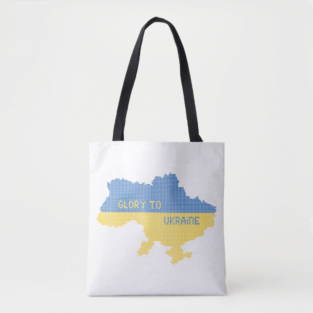 Bolso De Tela Tejiendo el texto del mapa del estado ucraniano Gl (Anverso)