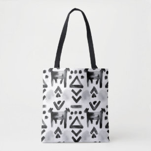 Bolso De Tela Tela de barro audaz - Patrón negro y blanco