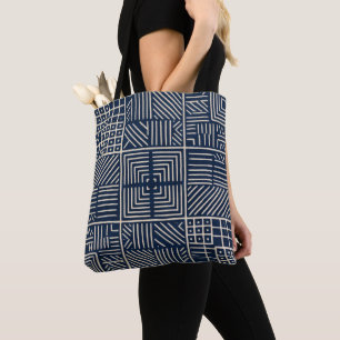 Bolso De Tela Tela de barro índigo Simetría