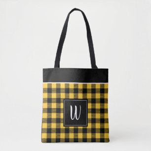Bolso De Tela Tela escocesa amarilla personalizada del control