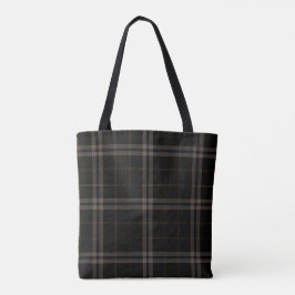 Bolso De Tela Tela escocesa de tartán amarilla gris negra doble