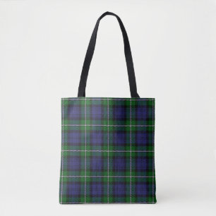 Bolso De Tela Tela escocesa de tartán escocesa del verde azul d