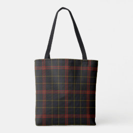 Bolso De Tela Tela escocesa de tartán roja negra del oro