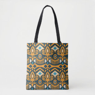 Bolso De Tela Tela Ikat hecha a mano. Patrón étnico sin fisura