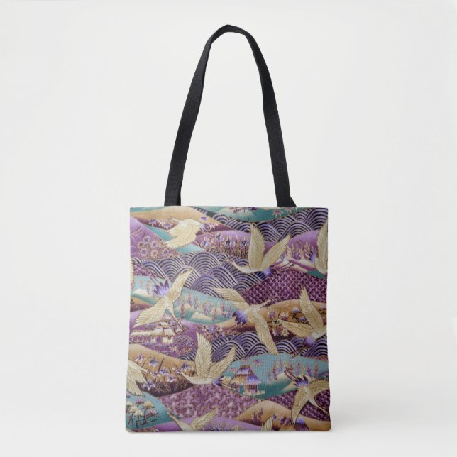 Bolso De Tela tela kimono violeta elegante (Anverso)