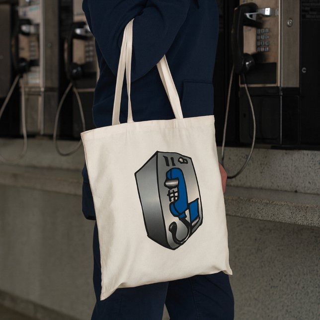 Bolso De Tela Teléfono Público Azul y Plateado Antiguo (Subido por el creador)