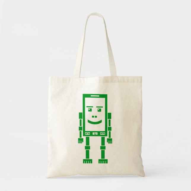 Bolso De Tela Teléfono Robo - Verde Grass (Frente)